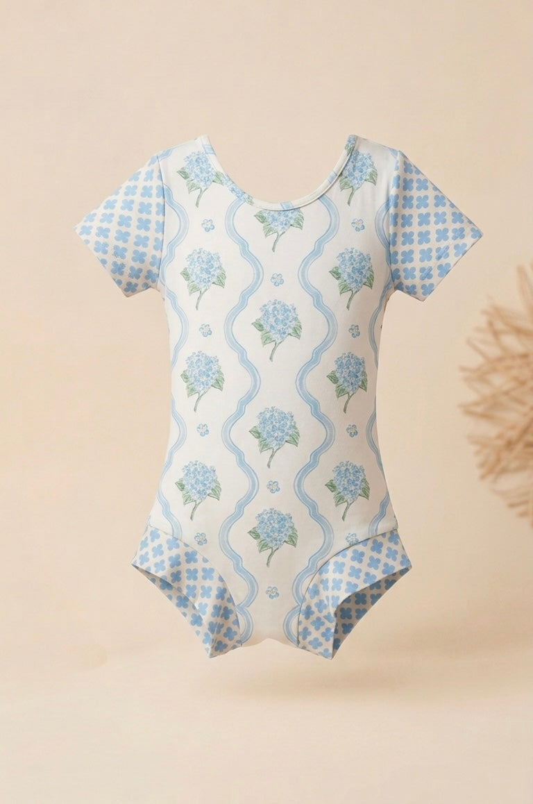 Blue Floral Gymnastics/Play Leotard