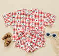 Strawberry Gingham Shorts Set